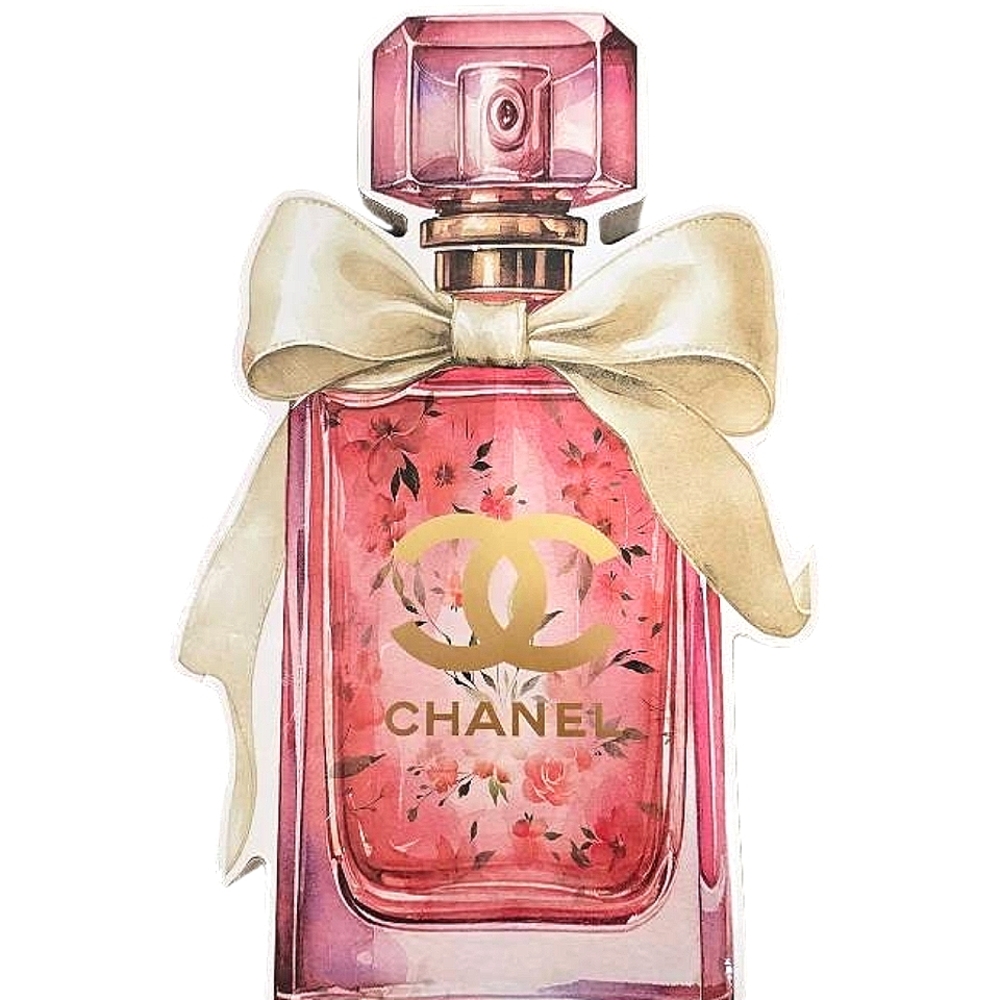 At Home CHANEL Rose Perfume Bottle Wood Decor
